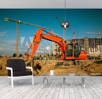Picture of excavator on construction site
